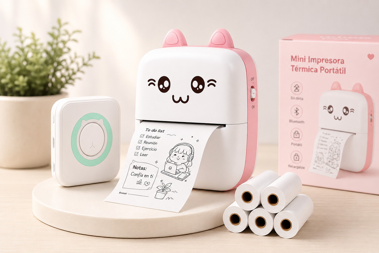MINI IMPRESORA PORTARIL ROSADA