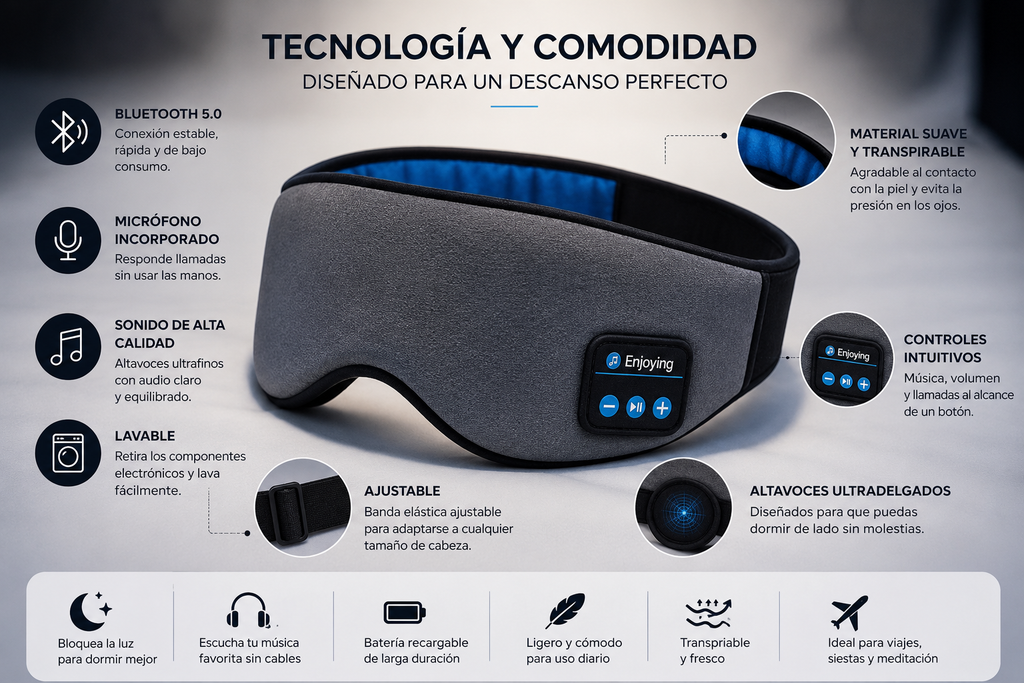 ANTIFAZ BLUETOOTH PARA DORMIR
