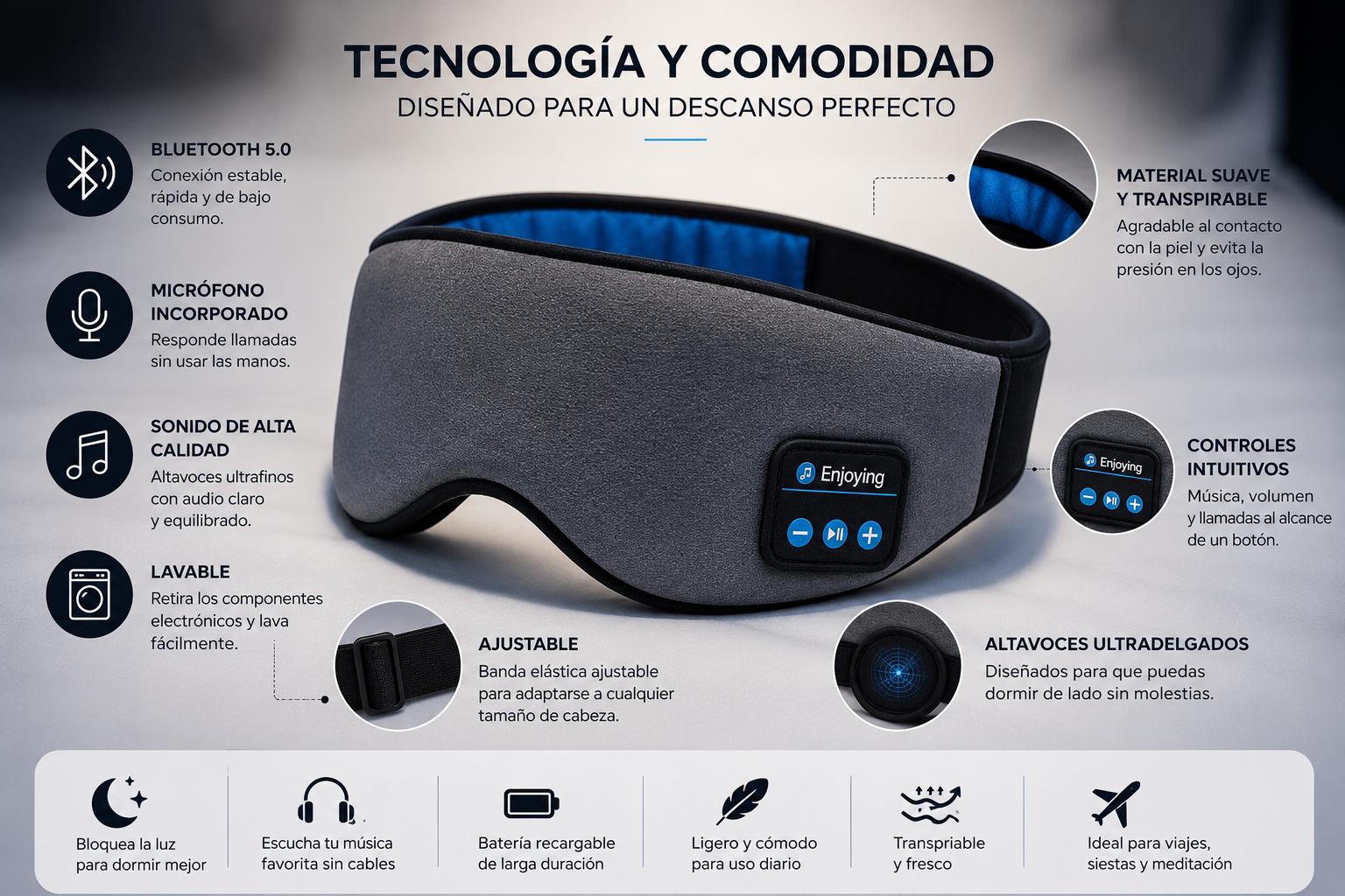 ANTIFAZ BLUETOOTH PARA DORMIR