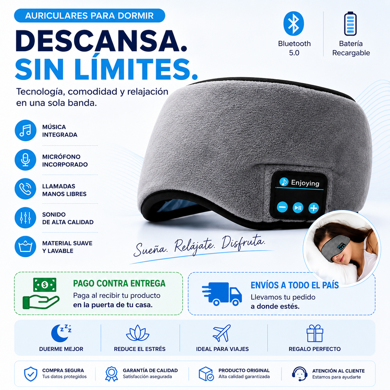 ANTIFAZ BLUETOOTH PARA DORMIR