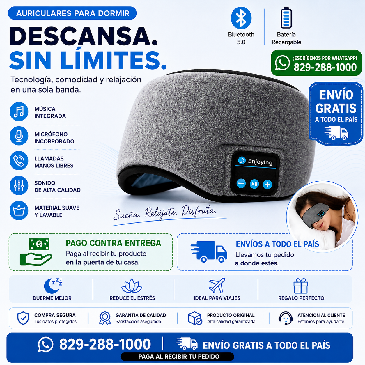 ANTIFAZ BLUETOOTH PARA DORMIR