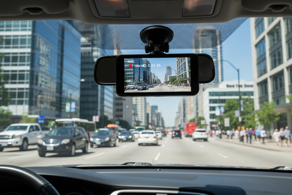 Dashcam instalada en auto