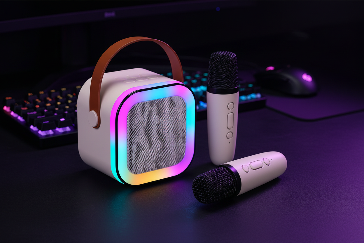 MINI PARLANTE CON MICRÓFONO USB RGB